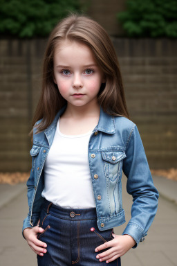 British child girl with  brown hair