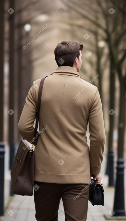 Belgian young adult male with  brown hair