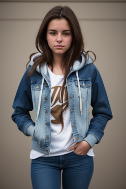 Spanish young adult female with  brown hair