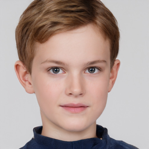 Neutral white child male with short  brown hair and brown eyes