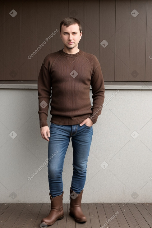 Belarusian adult male with  brown hair