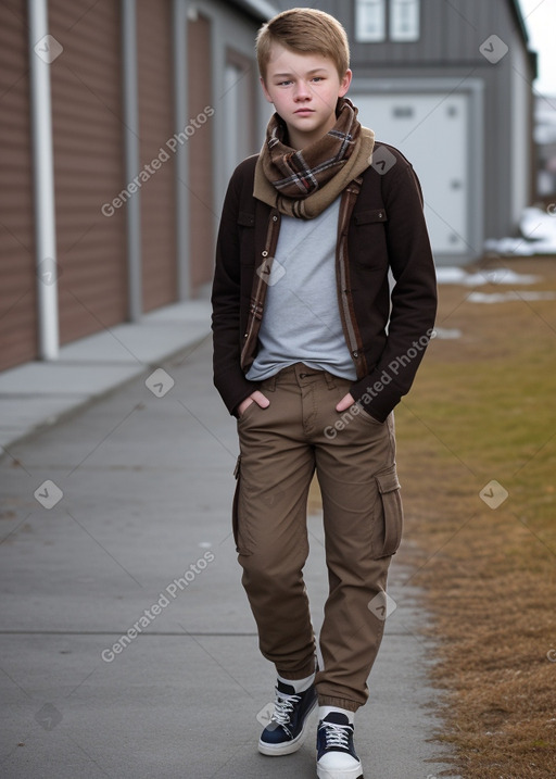 Norwegian teenager boy with  brown hair