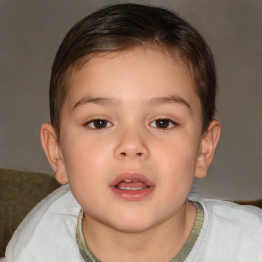 Neutral white child male with medium  brown hair and brown eyes