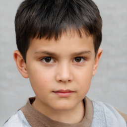 Neutral white child male with short  brown hair and brown eyes