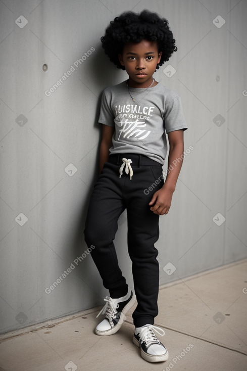 African american child male with  black hair