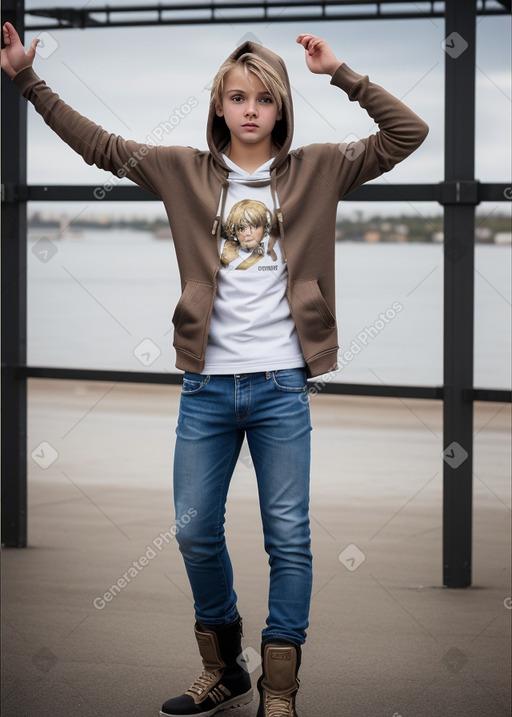 Teenager boy with  blonde hair