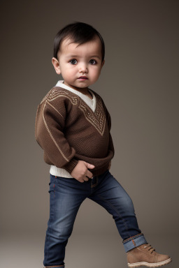 Uzbek infant boy with  brown hair