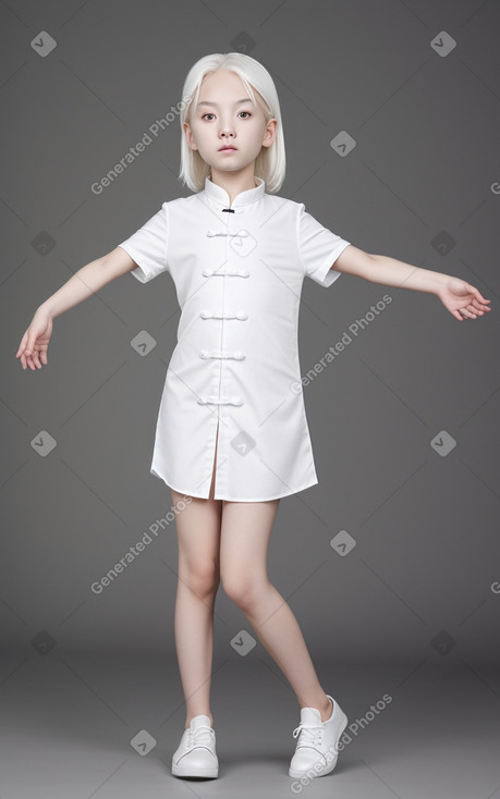 Chinese child female with  white hair