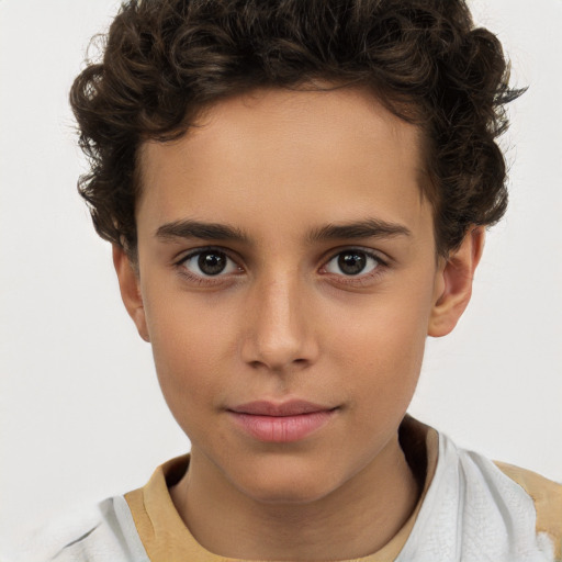 Neutral white child male with short  brown hair and brown eyes