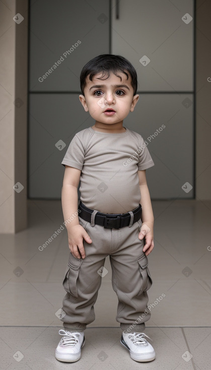 Azerbaijani infant boy with  gray hair