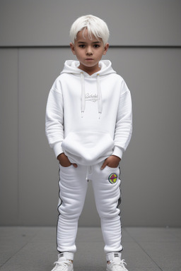 Colombian child boy with  white hair