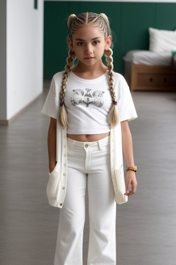 Mexican child female with  white hair