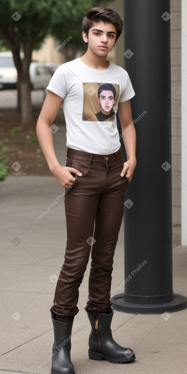 Iranian teenager male with  brown hair