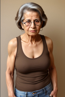 Jordanian elderly female with  brown hair