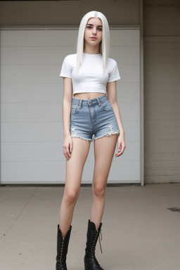 Lebanese teenager girl with  white hair