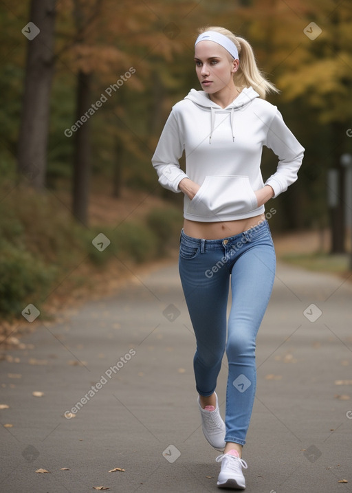 Caucasian adult female with  blonde hair