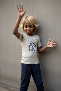 Sri lankan child boy with  blonde hair