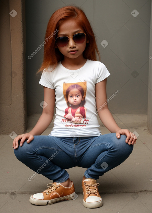 Nepalese child girl with  ginger hair