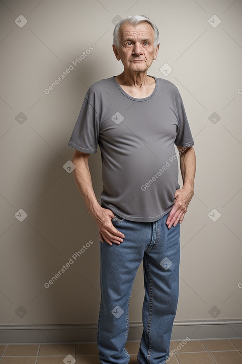 Polish elderly male with  gray hair