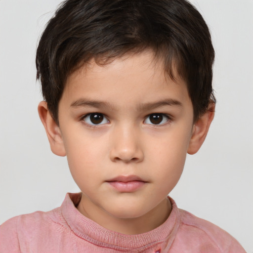 Neutral white child male with short  brown hair and brown eyes