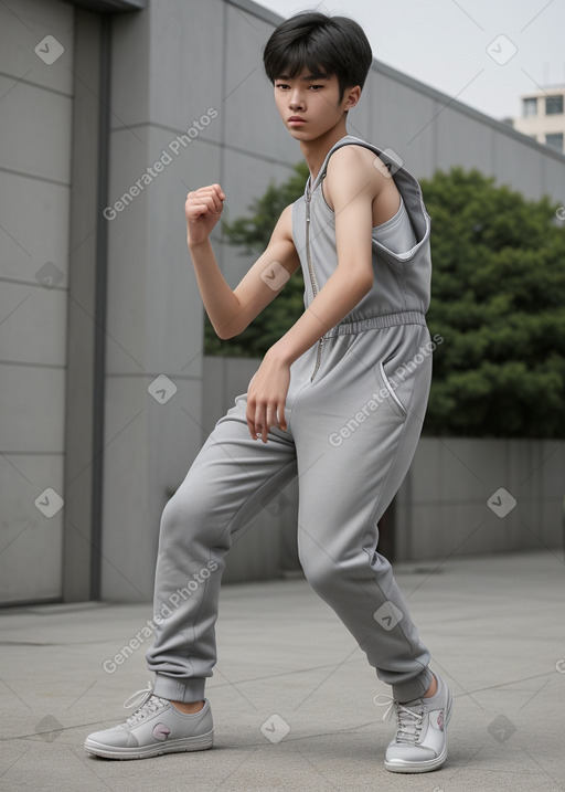 South korean teenager boy with  gray hair