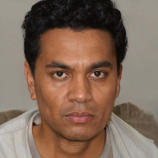 Neutral white young-adult male with short  black hair and brown eyes