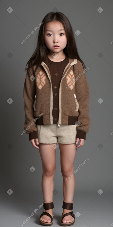 Mongolian child female with  brown hair