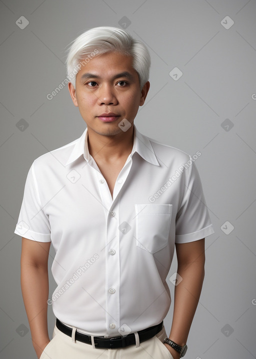 Filipino adult male with  white hair