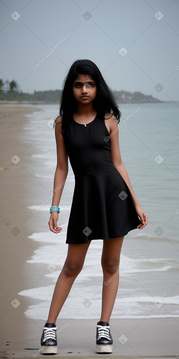 Indian teenager girl with  black hair