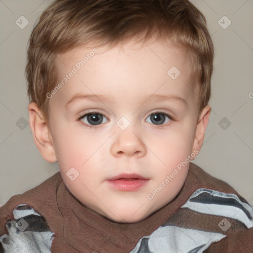 Neutral white child male with short  brown hair and brown eyes