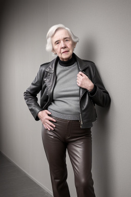 Elderly non-binary with  gray hair