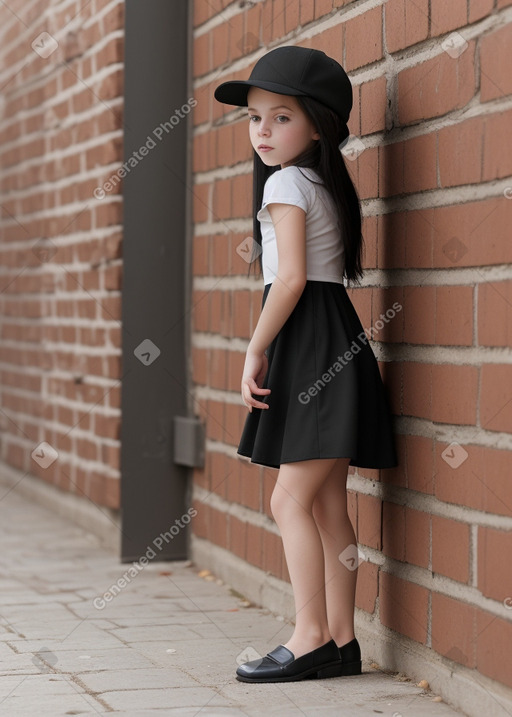 Austrian child girl with  black hair