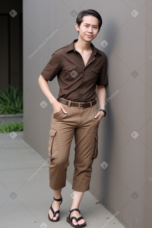 Indonesian adult non-binary with  brown hair