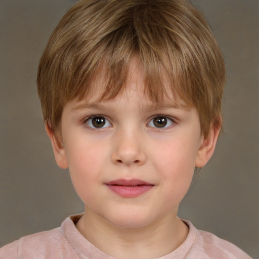 Neutral white child male with short  brown hair and brown eyes