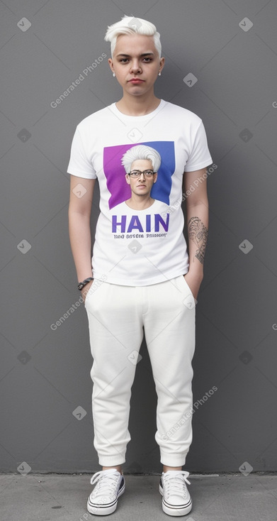 Panamanian adult non-binary with  white hair