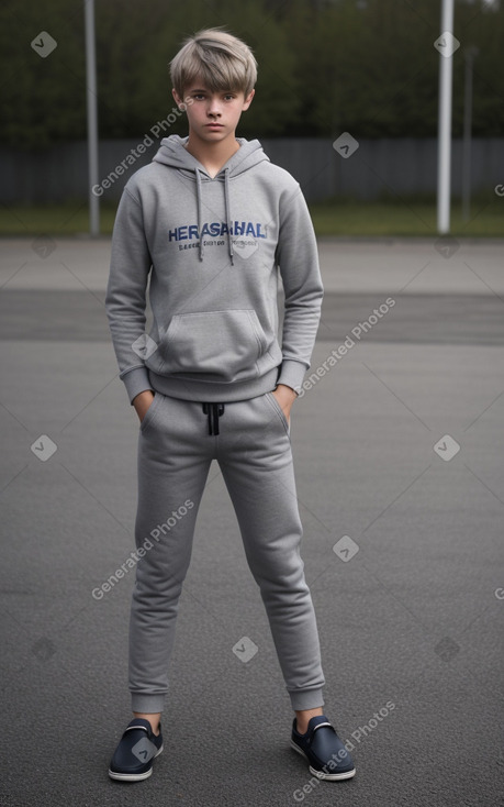 Norwegian teenager boy with  gray hair