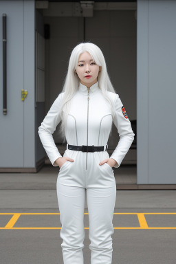 South korean adult female with  white hair