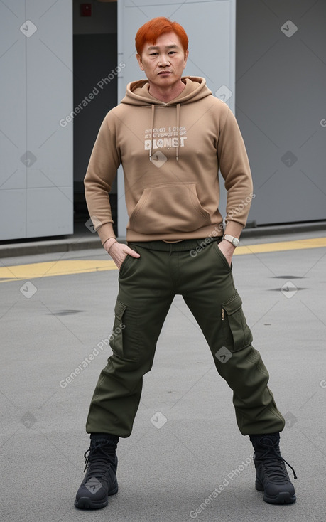 South korean middle-aged male with  ginger hair