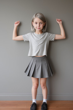 Australian child girl with  gray hair