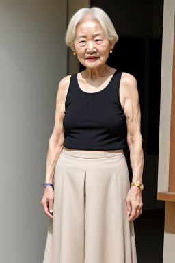 South korean elderly female with  blonde hair