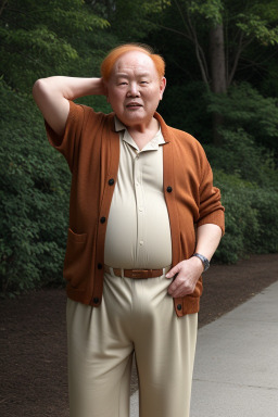 Korean elderly male with  ginger hair