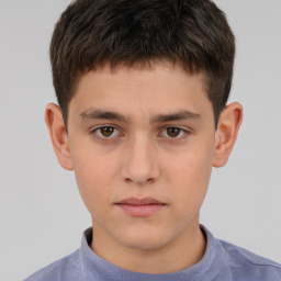 Neutral white child male with short  brown hair and brown eyes