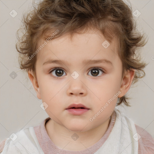 Neutral white child male with short  brown hair and brown eyes