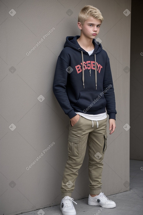 Hungarian teenager boy with  blonde hair