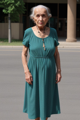 Libyan elderly female with  brown hair