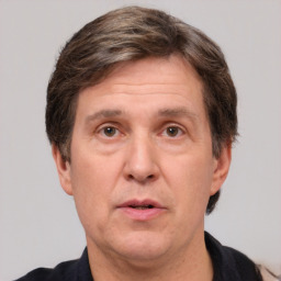 Neutral white adult male with short  brown hair and brown eyes