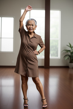 Filipino elderly female with  brown hair