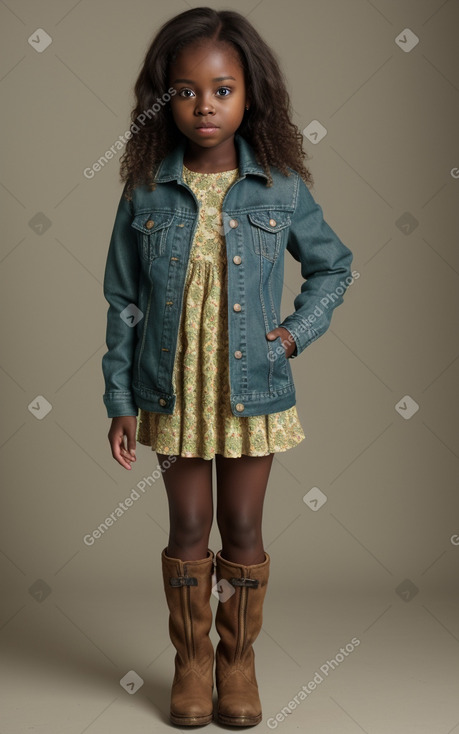 Ghanaian child female with  brown hair