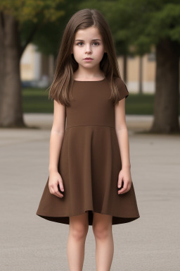 Spanish child girl with  brown hair