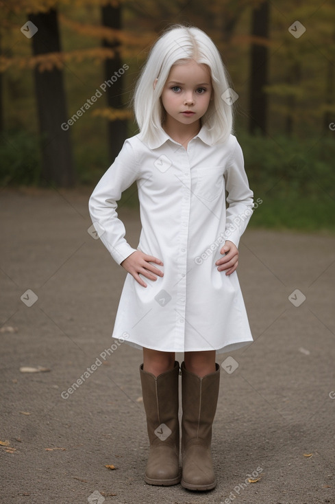 Canadian child girl with  white hair